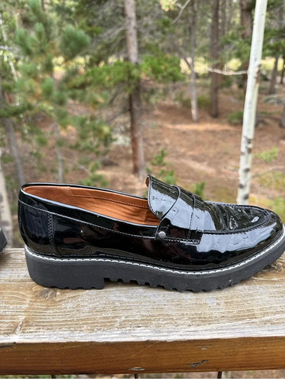 Franco Sarto Women’s size 8 Black Patent Leather Penny Loafers
